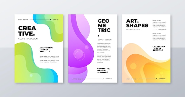 Free vector gradient abstract shapes cover collection