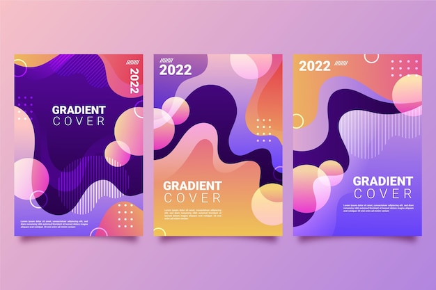 Free vector gradient abstract shapes cover collection