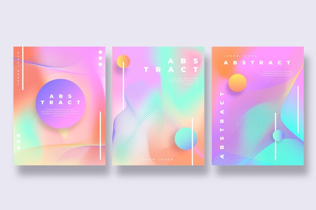 Gradient abstract shapes cover collection