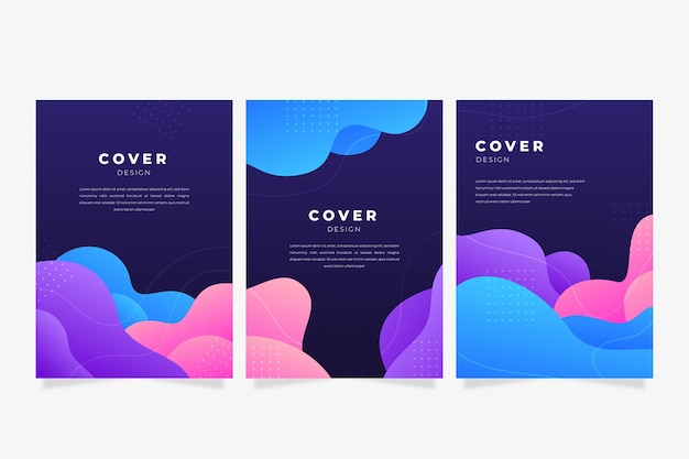 Free vector gradient abstract shapes cover collection