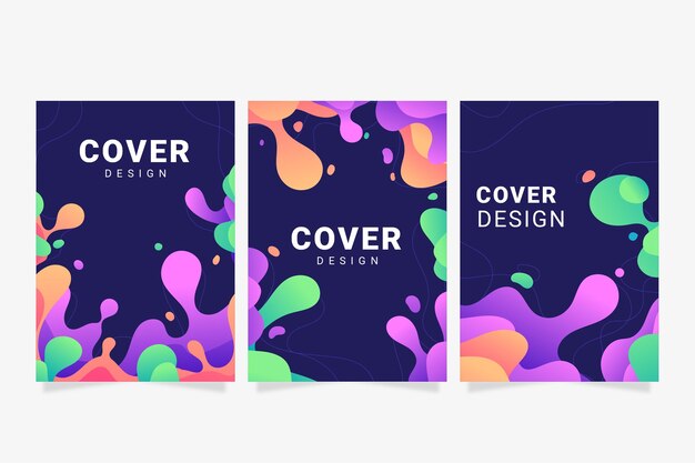 Gradient abstract shapes cover collection