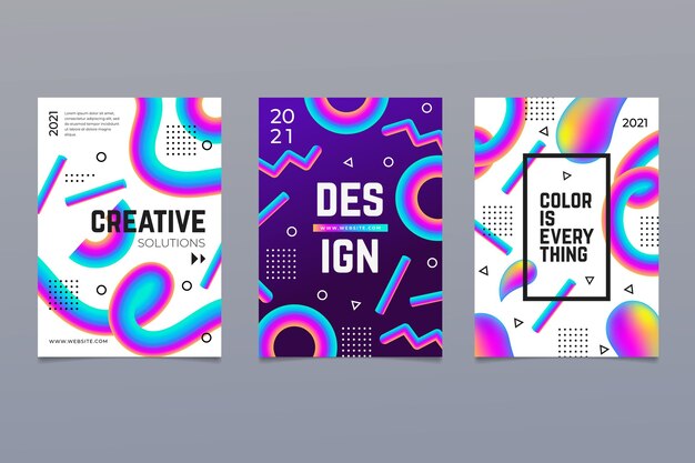 creative in design Free vector gradient abstract shapes cover collection