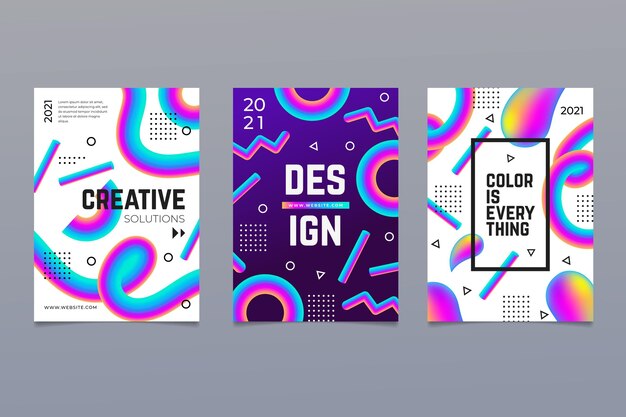 Gradient abstract shapes cover collection