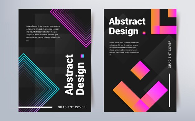 Gradient abstract shapes cover collection