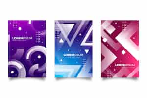 Free vector gradient abstract shapes cover collection