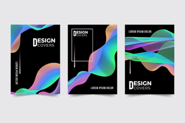 Free vector gradient abstract shapes cover collection