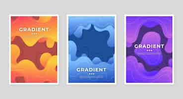 Free vector gradient abstract shapes cover collection