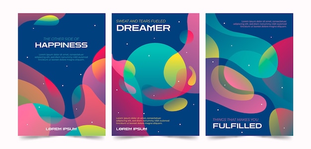 Free vector gradient abstract shapes cover collection