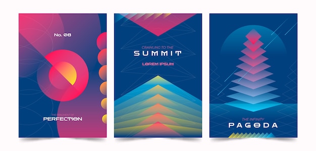 Gradient abstract shapes cover collection