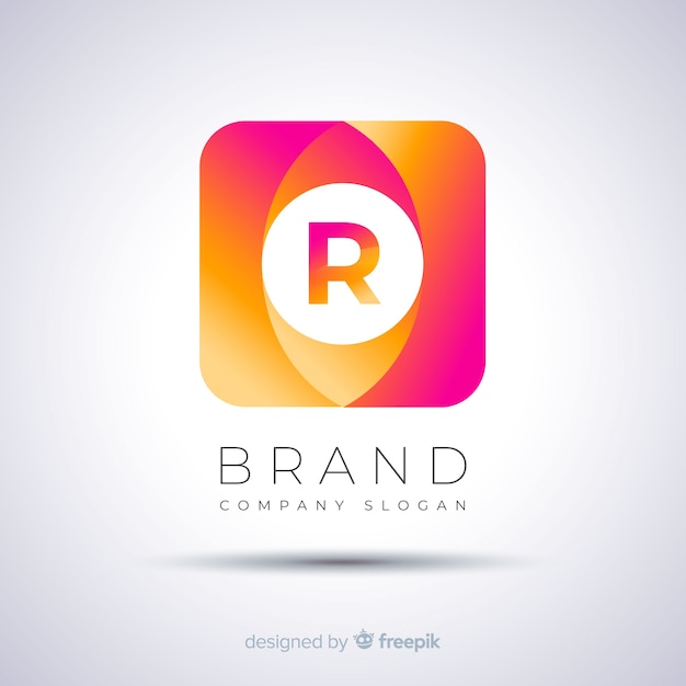 Free vector gradient abstract squared logo template