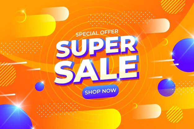 Gradient abstract super sale banner