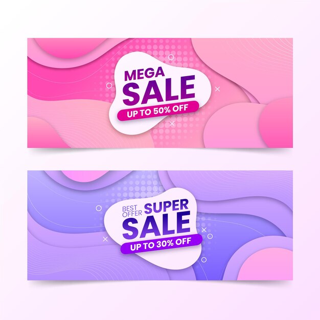 Gradient abstract super sales banners