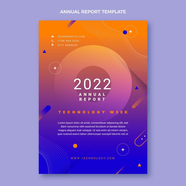 Free vector gradient abstract technology annual report template