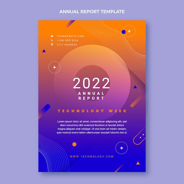 Free vector gradient abstract technology annual report template