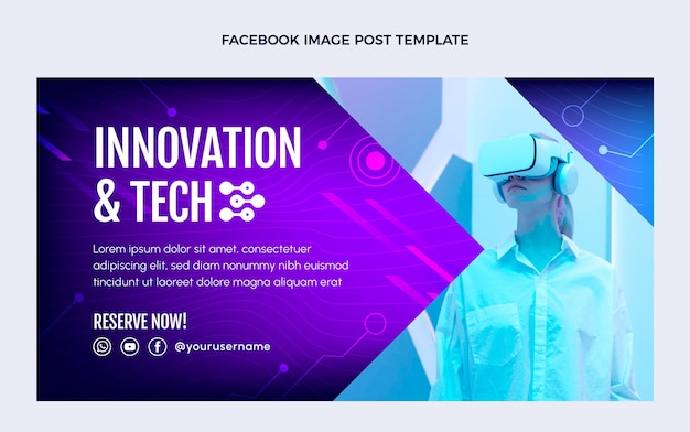 Free vector gradient abstract technology facebook post