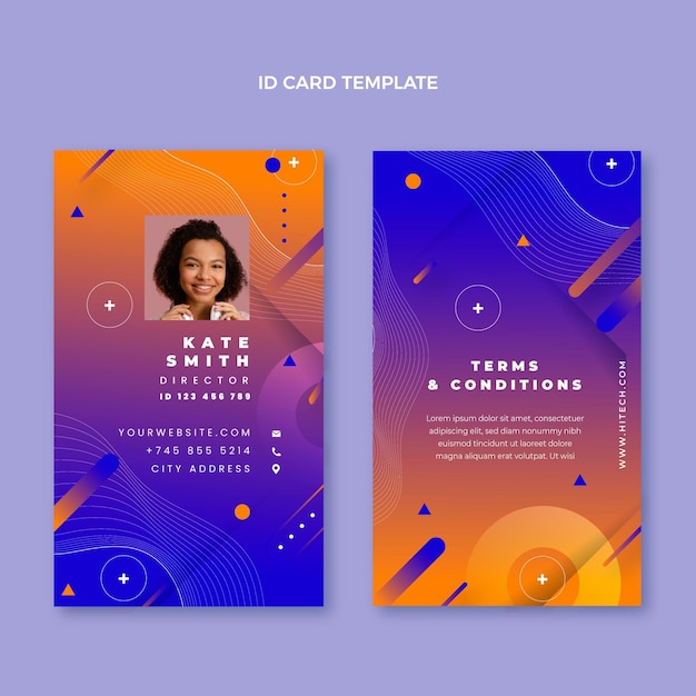 Free vector gradient abstract technology id card template