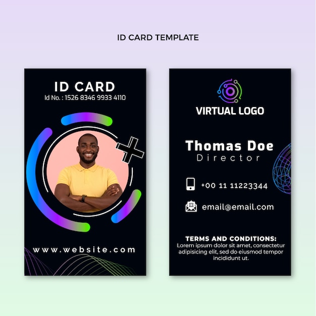 Free vector gradient abstract technology id card template