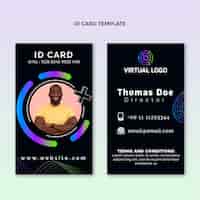 Free vector gradient abstract technology id card template