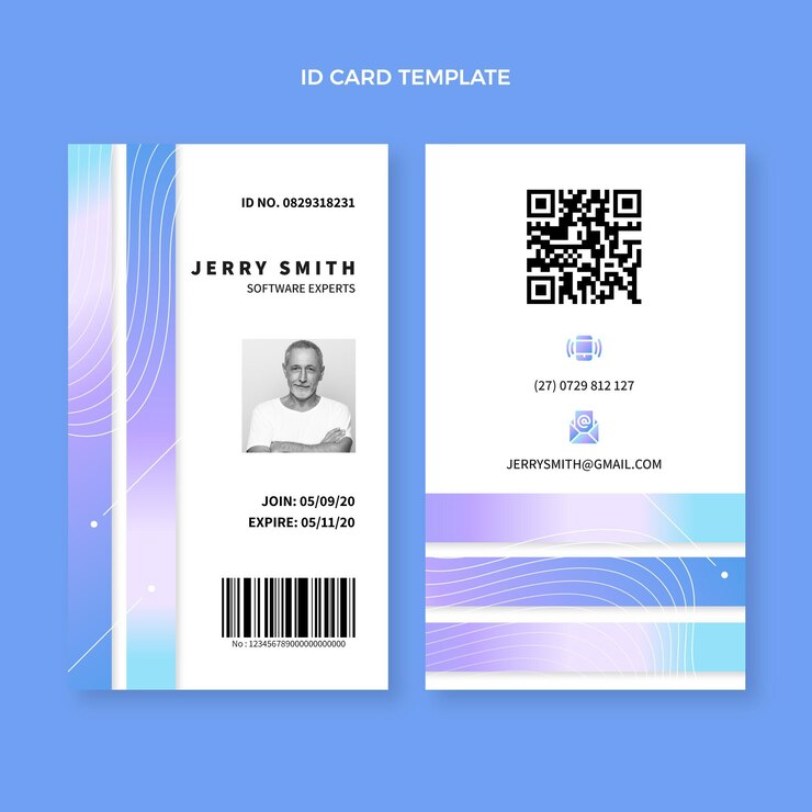 Free Vector gradient abstract technology id card