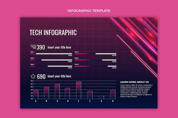 Gradient abstract technology infographic