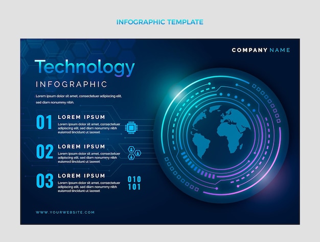 Gradient abstract technology infographic