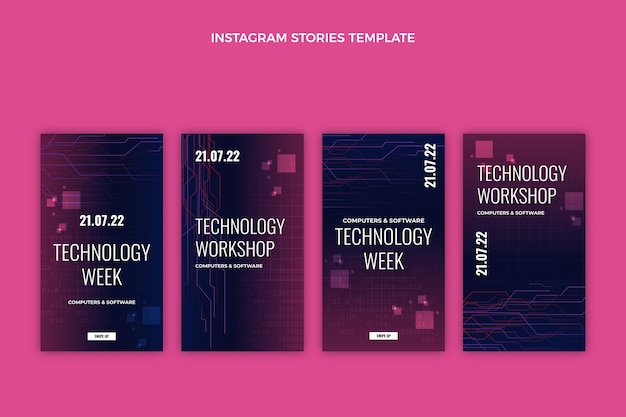 Gradient abstract technology instagram stories