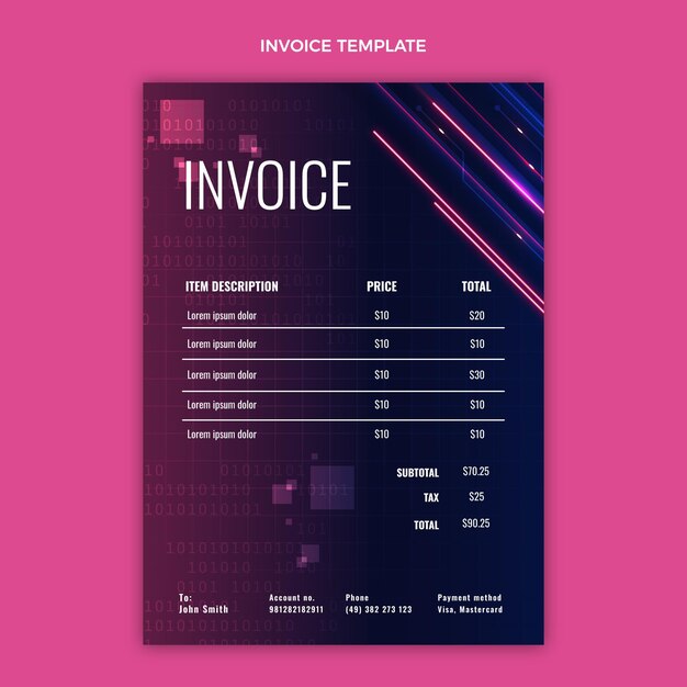 Gradient abstract technology invoice