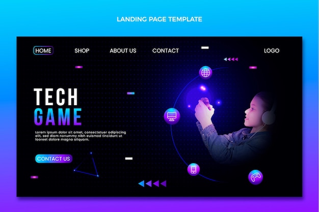 Free vector gradient abstract technology landing page