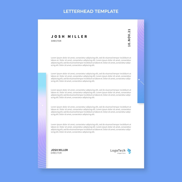 Free vector gradient abstract technology letterhead