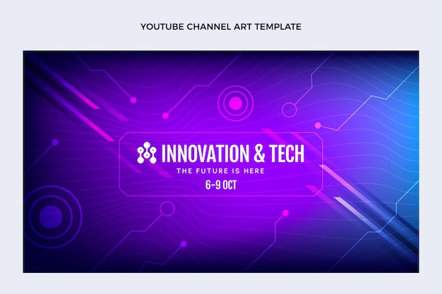 Gradient abstract technology youtube channel art