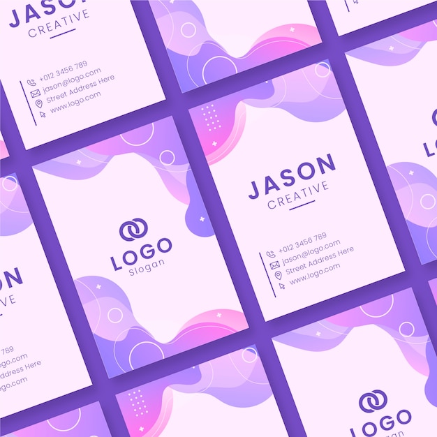 Free vector gradient abstract vertical business card template