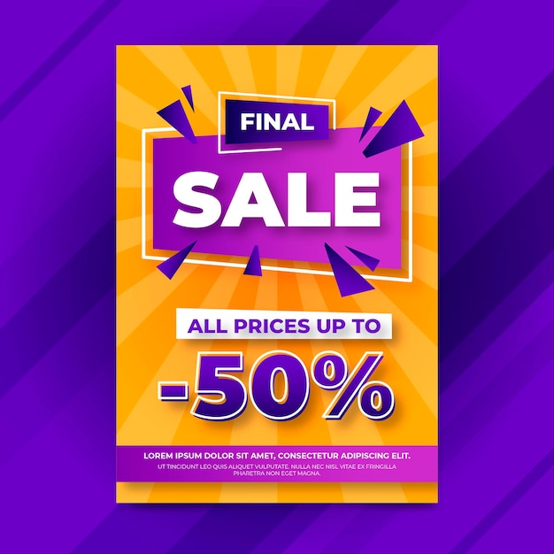 Gradient abstract vertical sale poster template