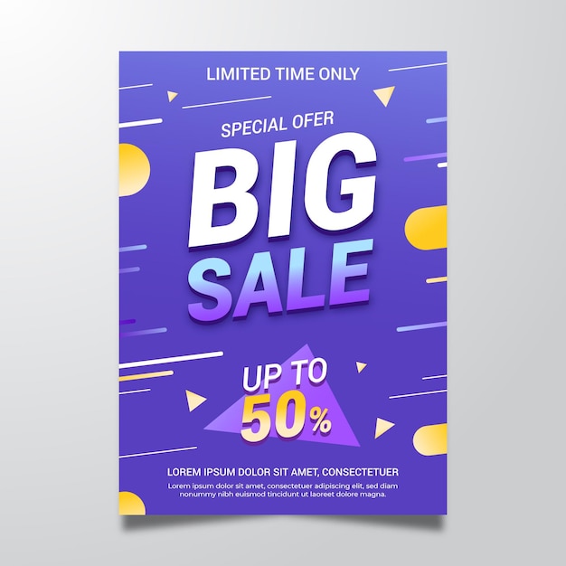 Free vector gradient abstract vertical sale poster template