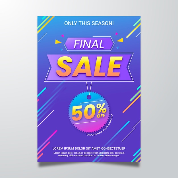 Free vector gradient abstract vertical sale poster template