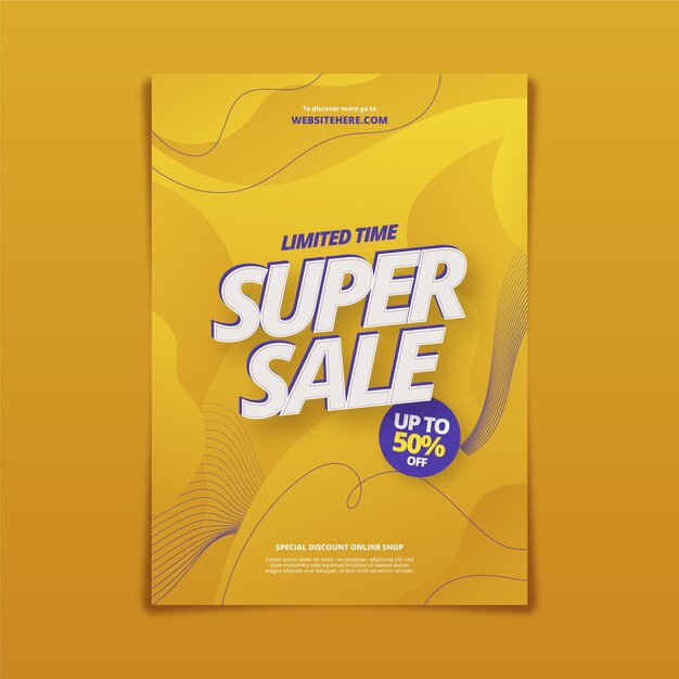 Gradient abstract vertical sale poster template