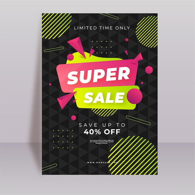 Free vector gradient abstract vertical sale poster template