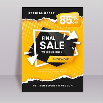 Gradient abstract vertical sale poster template Free Vector