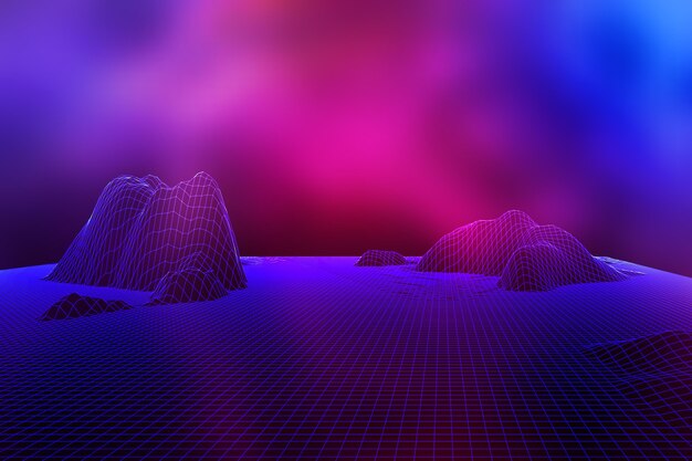 Gradient abstract wireframe background