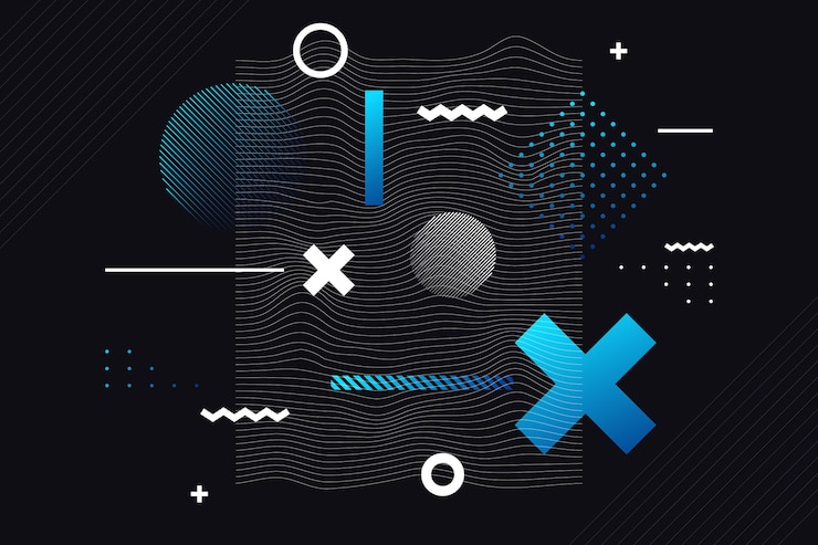 무료 Vector 그라디언트 추상 와이어프레임 배경