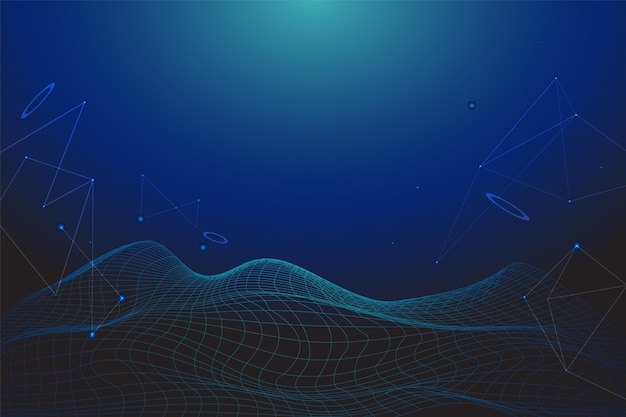 Free vector gradient abstract wireframe background