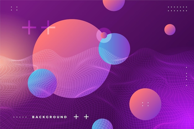 Gradient abstract wireframe
