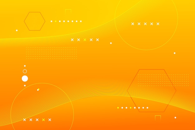 Free vector gradient abstract yellow and orange background with geometric elements