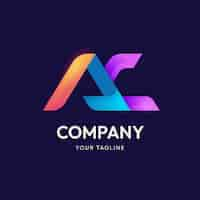 Free vector gradient ac logo design