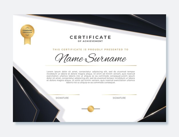 Gradient achievement certificate