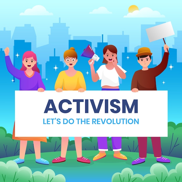 Бесплатное векторное изображение Градиентная иллюстрация активизма