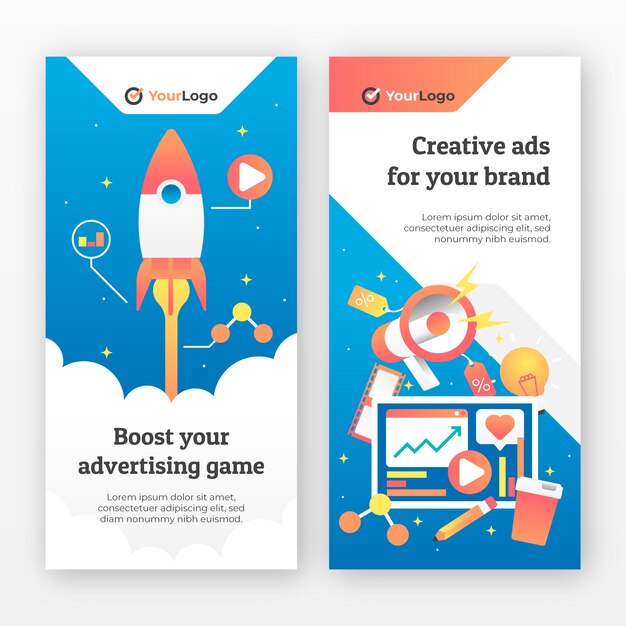 Gradient advertising agency banner design