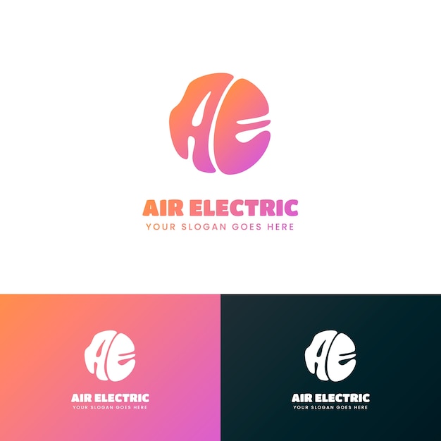 Gradient ae logo template