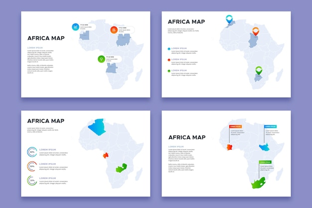 Vettore gratuito gradiente africa mappa infografica