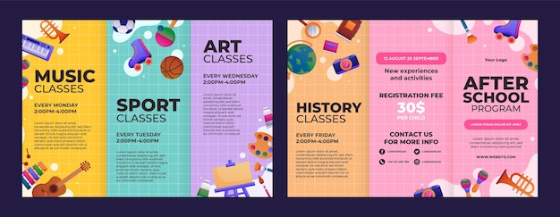 Free vector gradient after school activities brochure