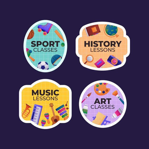 Gradient after school activities labels